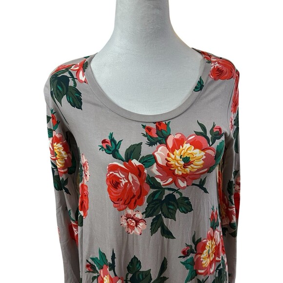 Matilda Jane Im A Dreamer Floral Shift Dress Size Small Long Sleeve‎ Flowy Gray - Picture 2 of 6